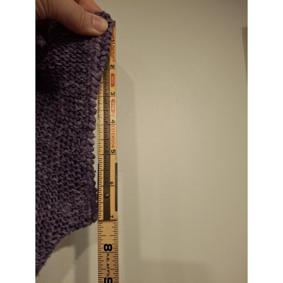 Vintage David Brett Knit Purple Cropped Short Sleeve Sweater | Size L - Picture 12 of 12